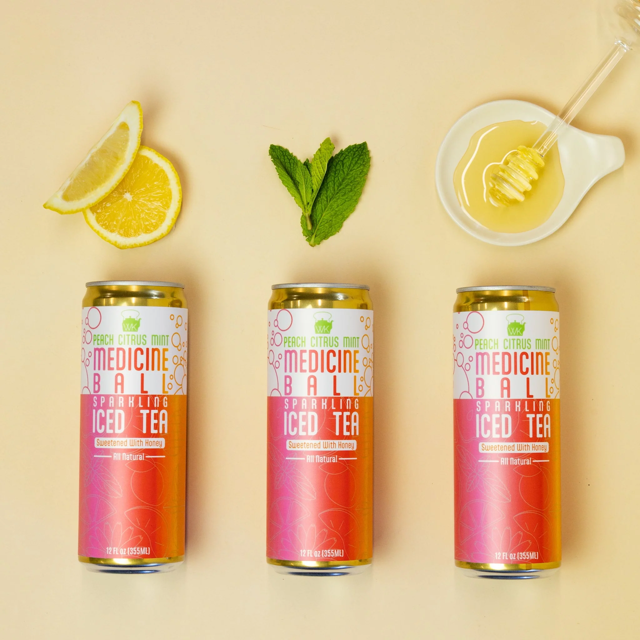 Medicine Ball Canned Sparkling Tea, 4-pack - Image 2